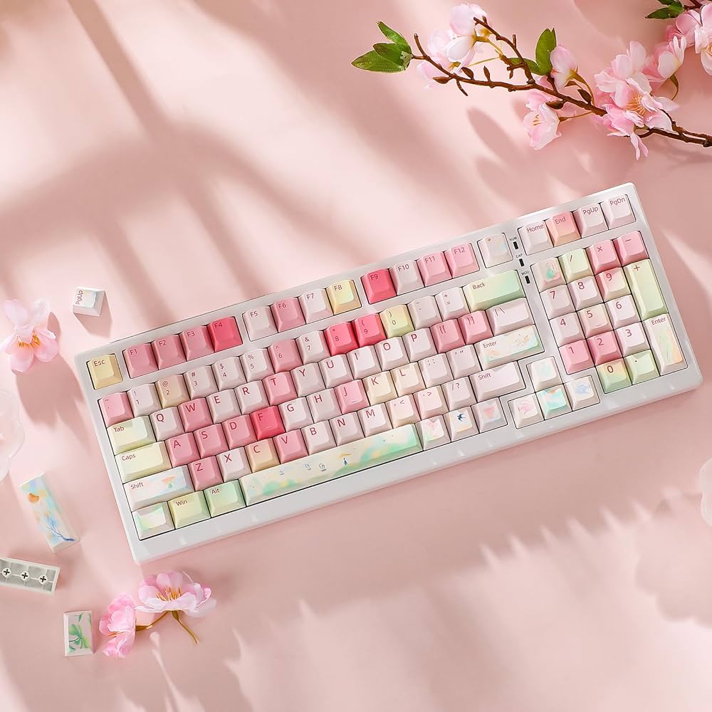 Amazon.com: YUNZII Spring Garden PBT Double Shot Custom